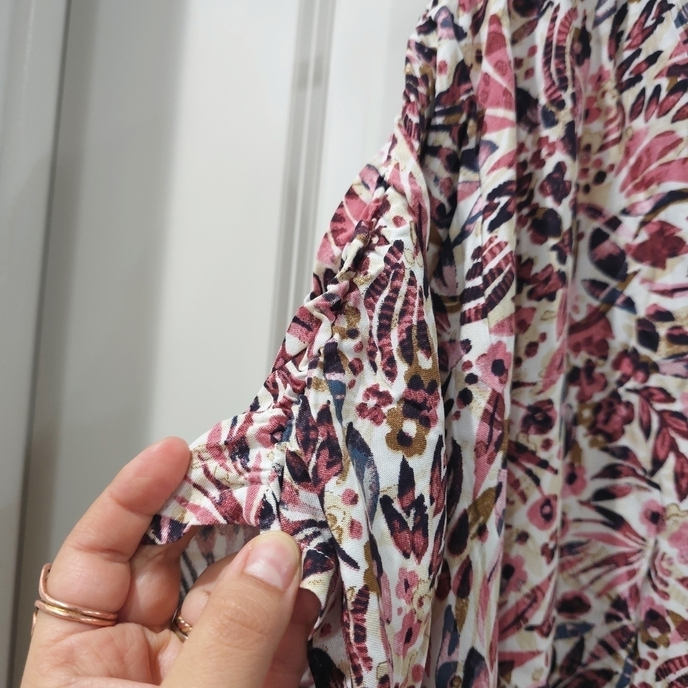 LASCANA Nwt Floral Print Dolman Sleeve Surplice Front Blouse, Elastic Waist, 3X - Picture 9 of 15